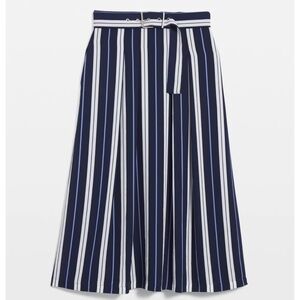 White House Black Market Navy and White Striped Skirt